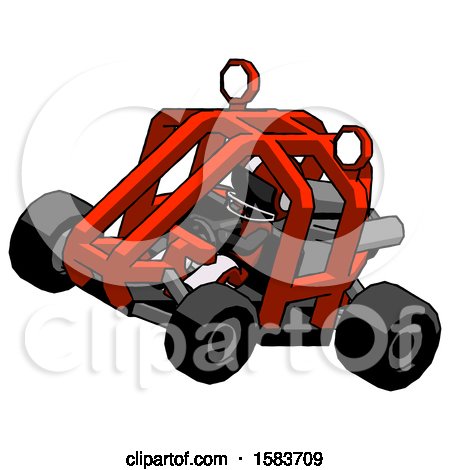 Black Football Player Man Riding Sports Buggy Side Top Angle View by Leo Blanchette