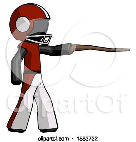 Black Football Player Man Pointing with Hiking Stick by Leo Blanchette
