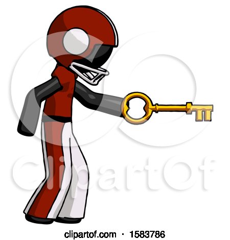 Black Football Player Man with Big Key of Gold Opening Something by Leo Blanchette