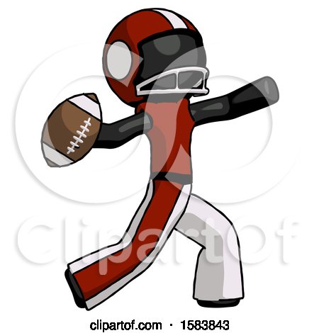 Black Football Player Man Throwing Football by Leo Blanchette