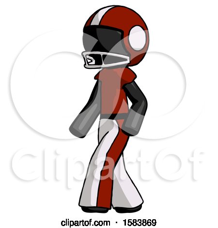Black Football Player Man Man Walking Turned Left Front View by Leo Blanchette