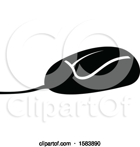 Clipart of a Black and White Computer Mouse - Royalty Free Vector Illustration by dero
