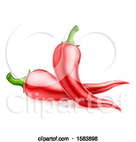Clipart of Red Chile Peppers - Royalty Free Vector Illustration by AtStockIllustration