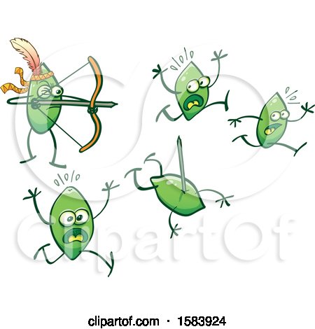 Clipart of an Archer Olive Hunting Others - Royalty Free Vector Illustration by Zooco