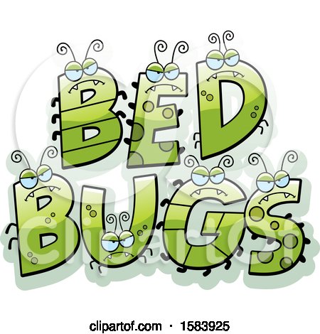 Clipart of a Green Bed Bugs Design - Royalty Free Vector Illustration by Cory Thoman