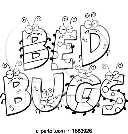Clipart of a Lineart Bed Bugs Design - Royalty Free Vector Illustration by Cory Thoman