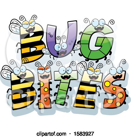 Clipart of a Bug Bites Text Design - Royalty Free Vector Illustration by Cory Thoman