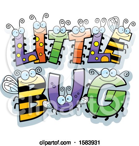 Clipart of a Little Bug Text Design - Royalty Free Vector Illustration by Cory Thoman