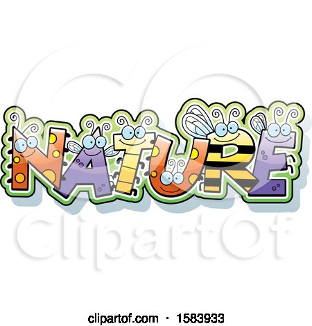 Clipart of a Bug Nature Word Design - Royalty Free Vector Illustration by Cory Thoman