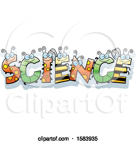 Clipart of a Bug Science Word Design - Royalty Free Vector Illustration by Cory Thoman