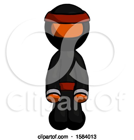 Orange Ninja Warrior Man Kneeling Front Pose by Leo Blanchette