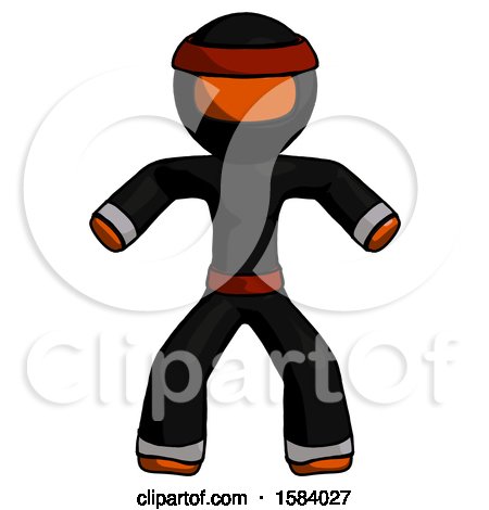 Orange Ninja Warrior Male Sumo Wrestling Power Pose by Leo Blanchette