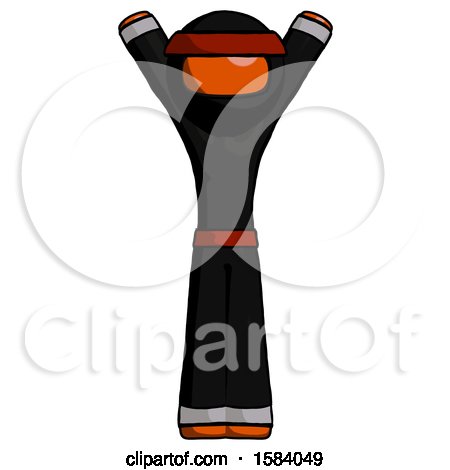 Orange Ninja Warrior Man Hands up by Leo Blanchette