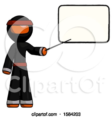 Orange Ninja Warrior Man Giving Presentation in Front of Dry-erase Board by Leo Blanchette