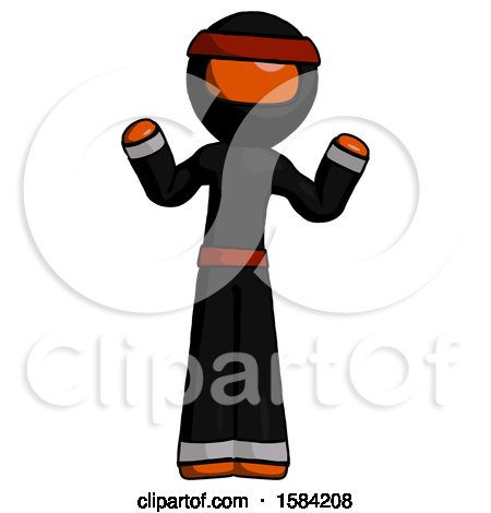 Orange Ninja Warrior Man Shrugging Confused by Leo Blanchette