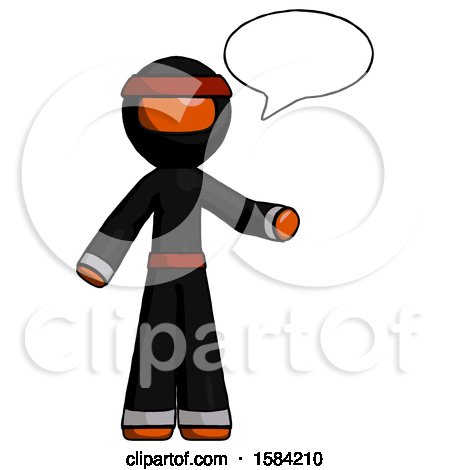 Orange Ninja Warrior Man with Word Bubble Talking Chat Icon by Leo Blanchette