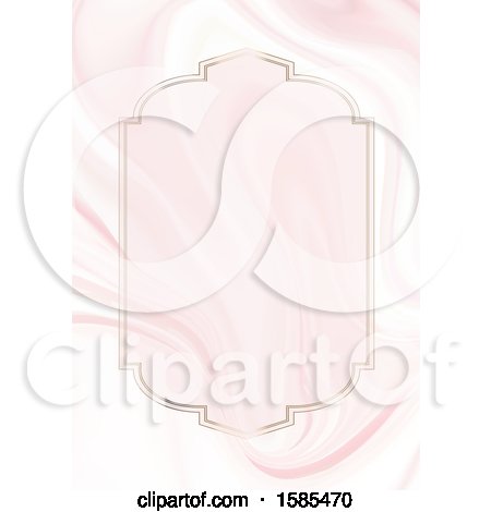 Clipart of a Pink Marble Menu or Invitation Design - Royalty Free Vector Illustration by KJ Pargeter