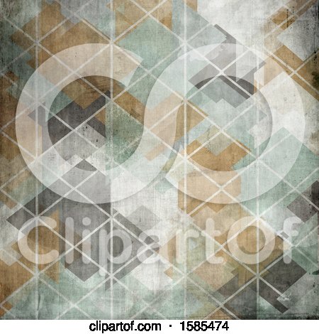 Clipart of a Distressed Vintage Geometric Background - Royalty Free Illustration by KJ Pargeter