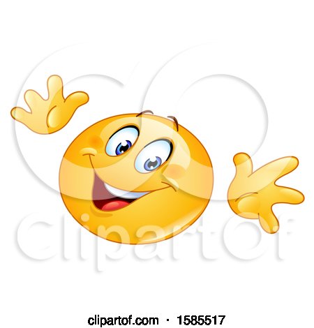 Clipart of a Yellow Emoji Holding out His Hands and Surprising - Royalty Free Vector Illustration by yayayoyo