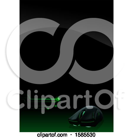 Clipart of a Background of a Computer Mouse with Green Lights - Royalty Free Vector Illustration by dero