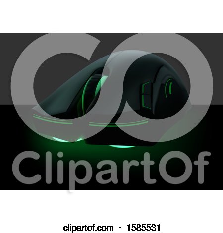 Clipart of a Computer Mouse with Green Lights - Royalty Free Vector Illustration by dero