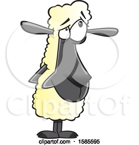 Clipart of a Cartoon Sheepish Sheep - Royalty Free Vector Illustration by toonaday