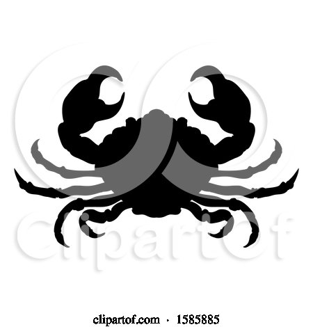 Clipart of a Silhouetted Crab - Royalty Free Vector Illustration by AtStockIllustration