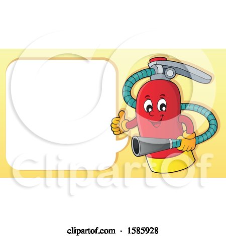 Clipart of a Cartoon Fire Extinguisher Character Talking - Royalty Free Vector Illustration by visekart