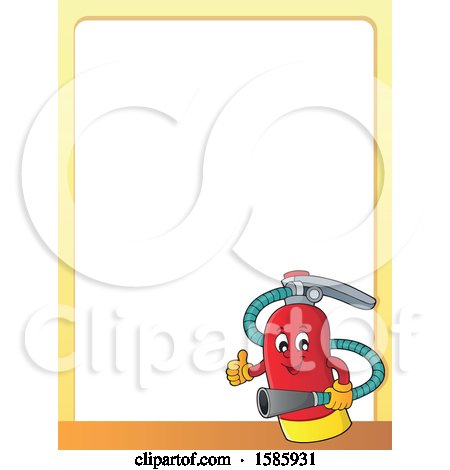 Clipart of a Border of a Cartoon Fire Extinguisher Character - Royalty Free Vector Illustration by visekart