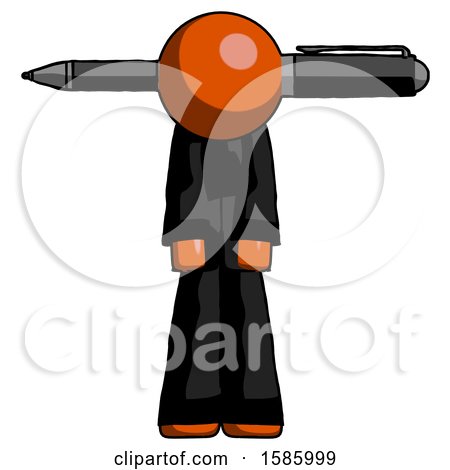 Orange Clergy Man Head Impaled with Pen by Leo Blanchette