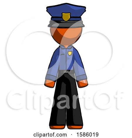Orange Police Man Standing Facing Forward by Leo Blanchette