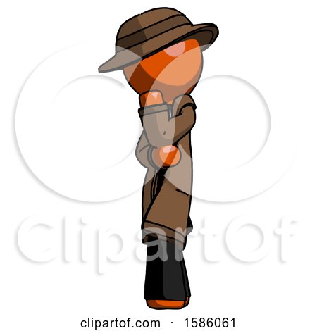 Orange Detective Man Thinking, Wondering, or Pondering by Leo Blanchette