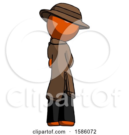 Orange Detective Man Thinking, Wondering, or Pondering Rear View by Leo Blanchette