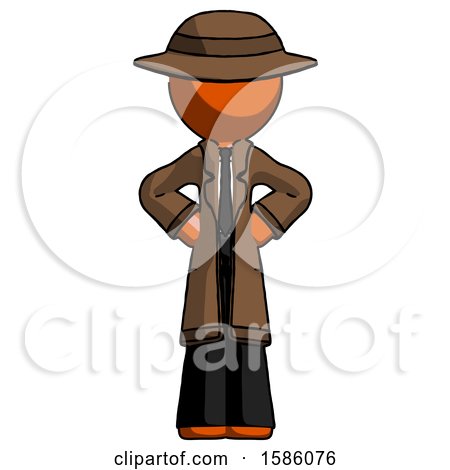 Orange Detective Man Hands on Hips by Leo Blanchette