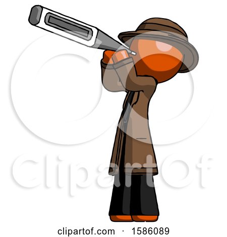 Orange Detective Man Thermometer in Mouth by Leo Blanchette