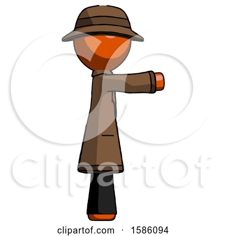 Orange Detective Man Pointing Right by Leo Blanchette