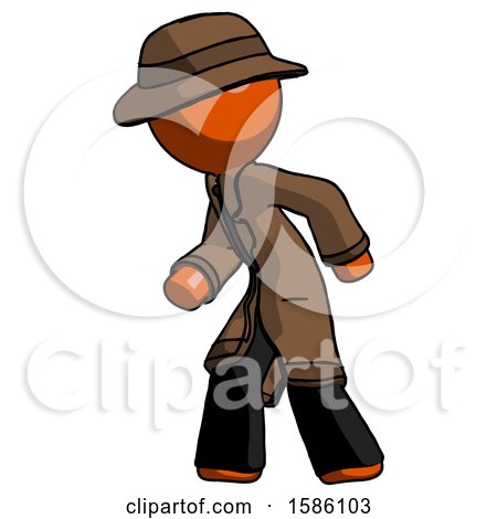 Orange Detective Man Suspense Action Pose Facing Left by Leo Blanchette