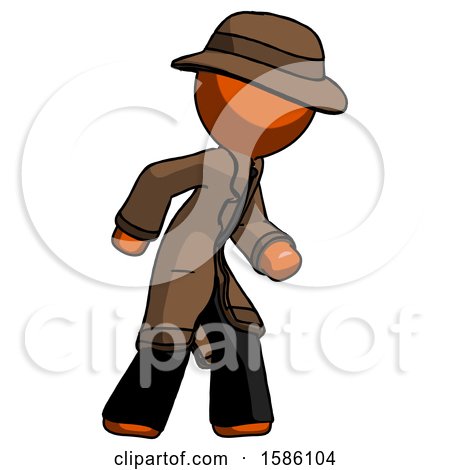 Orange Detective Man Suspense Action Pose Facing Right by Leo Blanchette