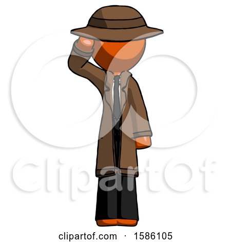 Orange Detective Man Soldier Salute Pose by Leo Blanchette