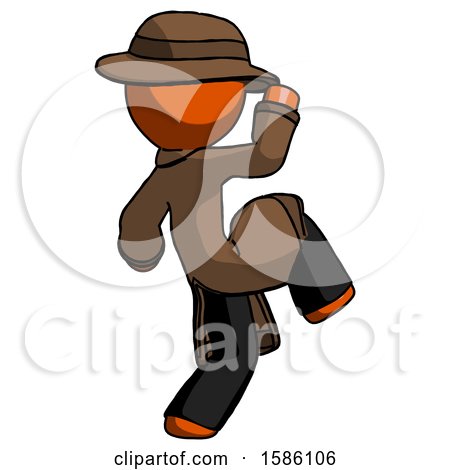 Orange Detective Man Kick Pose Start by Leo Blanchette