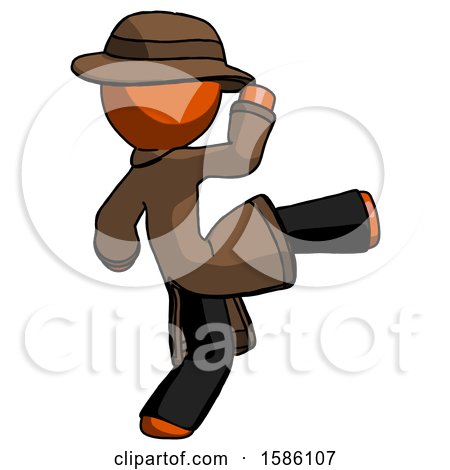 Orange Detective Man Kick Pose by Leo Blanchette