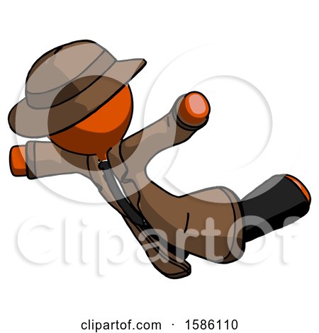 Orange Detective Man Skydiving or Falling to Death by Leo Blanchette