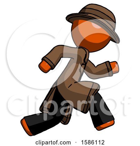Orange Detective Man Running Fast Right by Leo Blanchette