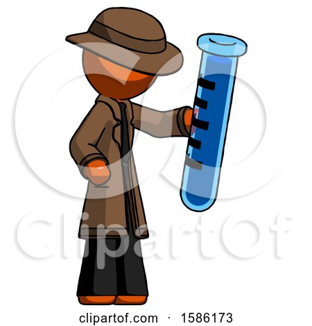 Orange Detective Man Holding Large Test Tube by Leo Blanchette