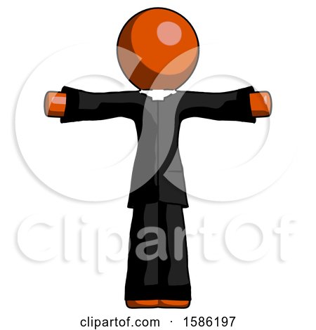 Orange Clergy Man T-Pose Arms up Standing by Leo Blanchette