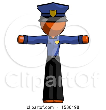 Orange Police Man T-Pose Arms up Standing by Leo Blanchette