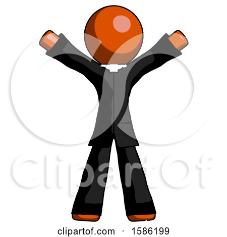 Orange Clergy Man Surprise Pose, Arms and Legs out by Leo Blanchette