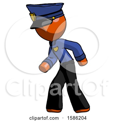 Orange Police Man Suspense Action Pose Facing Left by Leo Blanchette