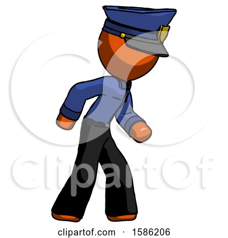 Orange Police Man Suspense Action Pose Facing Right by Leo Blanchette