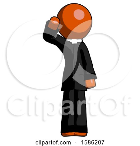 Orange Clergy Man Soldier Salute Pose by Leo Blanchette